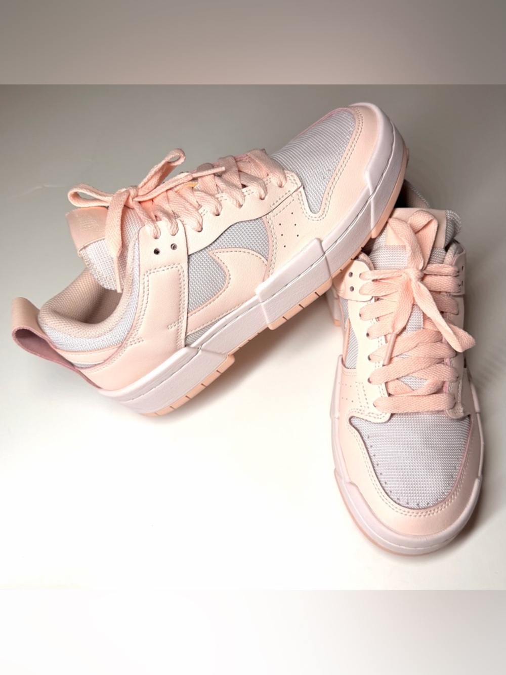 Nike Women’s Dunk Disrupt Low Light Soft Pink Casual Sneakers Size- 8
